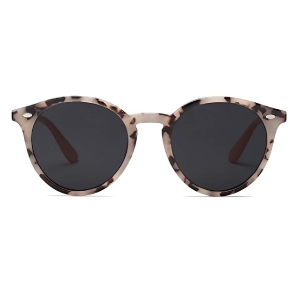 🕶Tortoise Beige Round Polarized Sunglasses for Women Men Classic Vintage